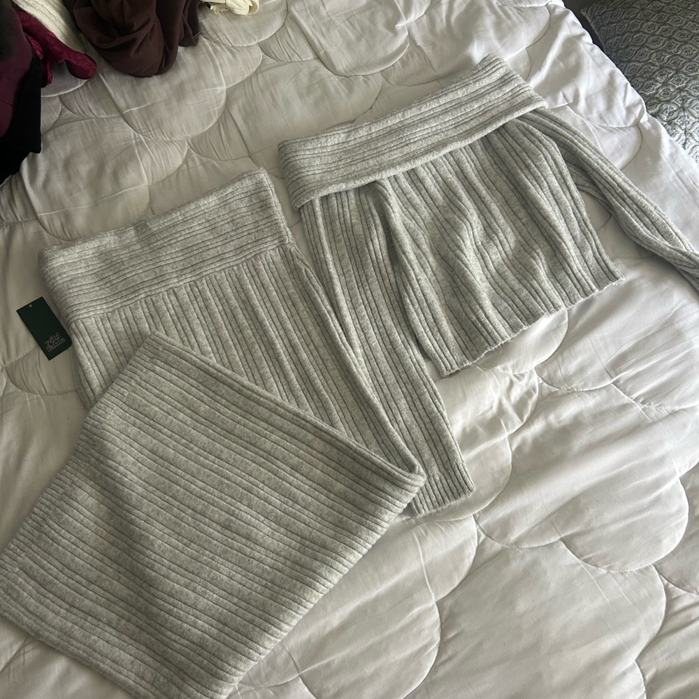 Knit sweater and skirt set